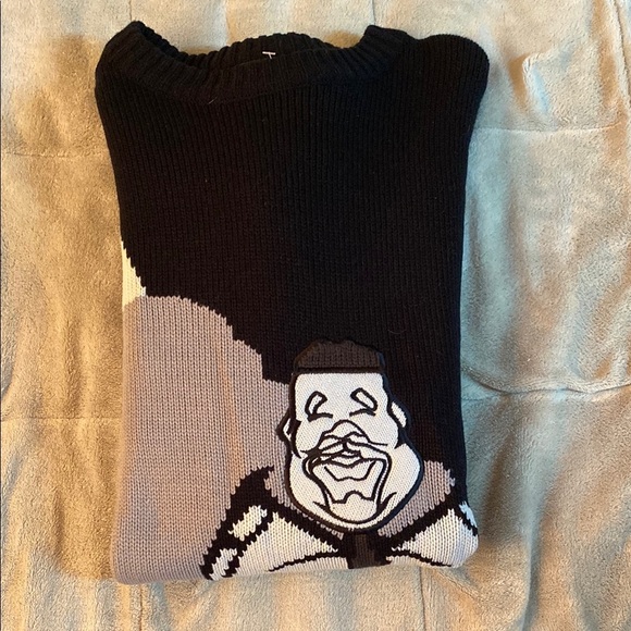 Vintage Delf USA Knit Crewneck Sweater “Black Gray” Made In Korea - Picture 4 of 5